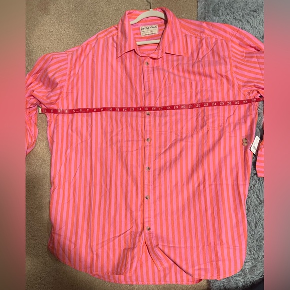 NWT We The Free People Freddie Striped Shirt Orange Combo MSRP $128 Size
XL - Picture 9 of 11
